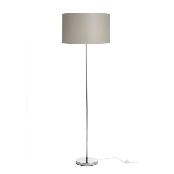 NYC/RON 40/25 állólámpa  Chintz világosszürke/króm 230V LED E27 15W