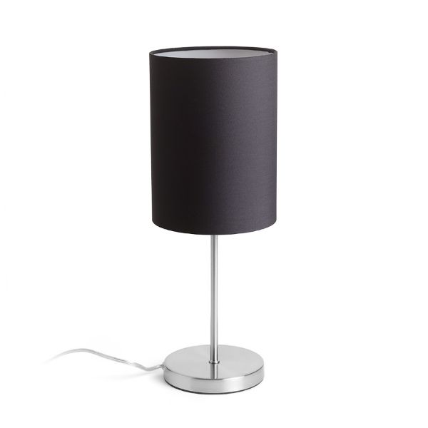 NYC/RON 15/20 asztali lámpa  Polycotton fekete/nikkel 230V LED E27 15W