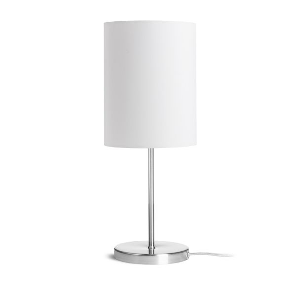 NYC/RON 15/20 asztali lámpa  Polycotton fehér/nikkel 230V LED E27 15W
