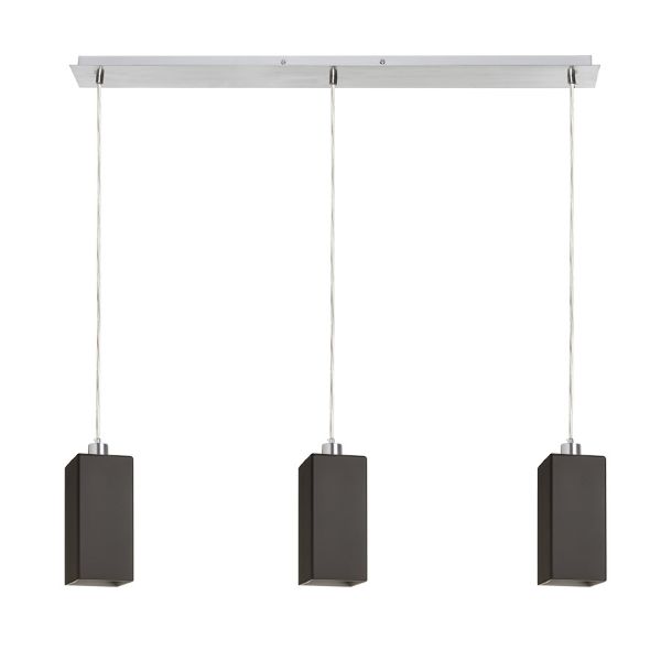 LIZ III 80 függő lámpa fekete üveg/króm 230V LED E27 3x15W