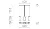 LIZ III 60 függő lámpa  opál üveg/króm 230V LED E27 3x15W