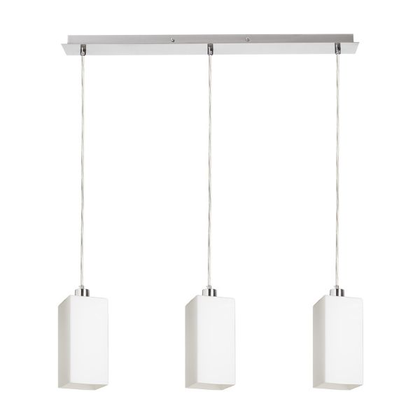 LIZ III 60 függő lámpa  opál üveg/matt nikkel 230V LED E27 3x15W