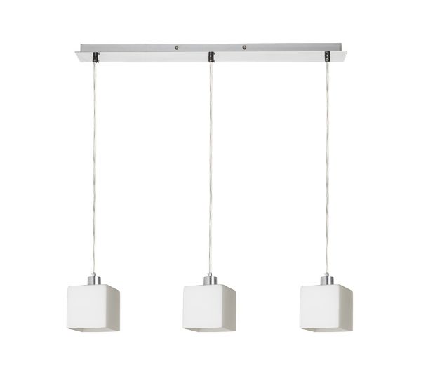 DADOS III 60 függő lámpa  opál üveg/króm 230V LED E27 3x11W