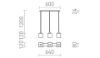 DADOS III 60 függő lámpa  opál üveg/króm 230V LED E27 3x11W