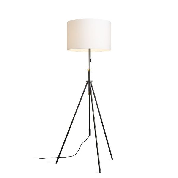 LUTON/RON 55 állólámpa  Polycotton fehér/fekete/fém 230V LED E27 15W